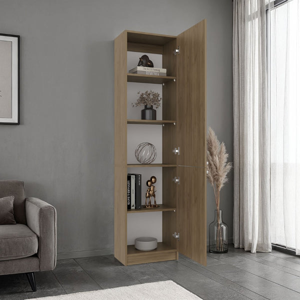 English Elm Home Vertical Freestanding Bookcase with Open Shelving and Enclosed Lower Cabinet B200P465725