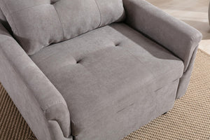 English Elm Francesca Woven Convertible Armchair Foam Pocket Coil Sleeper for Studio Spaces Gray B2749S00193