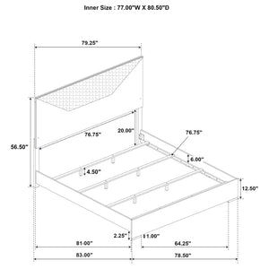 English Elm Pierce Eastern King Platform Bed with Led Headboard and Italian Gloss Finish B062S01804