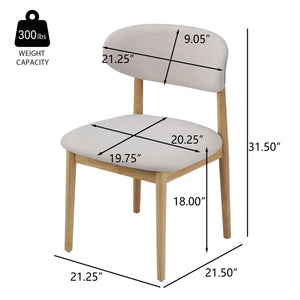English Elm Christopher Knight Home® - Mid-Century Upholstered Side Chair with Solid Rubberwood Legs, Ergonomic Foam Seat, Durable Bentwood Finish Beige,Natural N768P331579N
