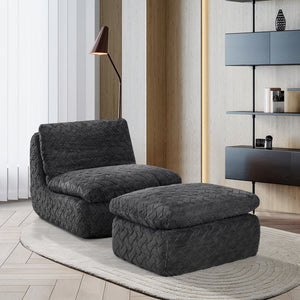 English Elm Liyasi Full Compression Swivel Sofa Chair With Ottoman - Cozy, Ergonomic Design For Relaxation & Style W820P312314