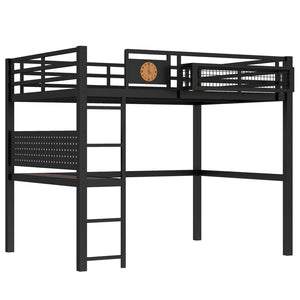 English Elm Full Bunk Bed with Trundle Bookshelf Storage Pine Frame Car Design for Kids W1580S00375