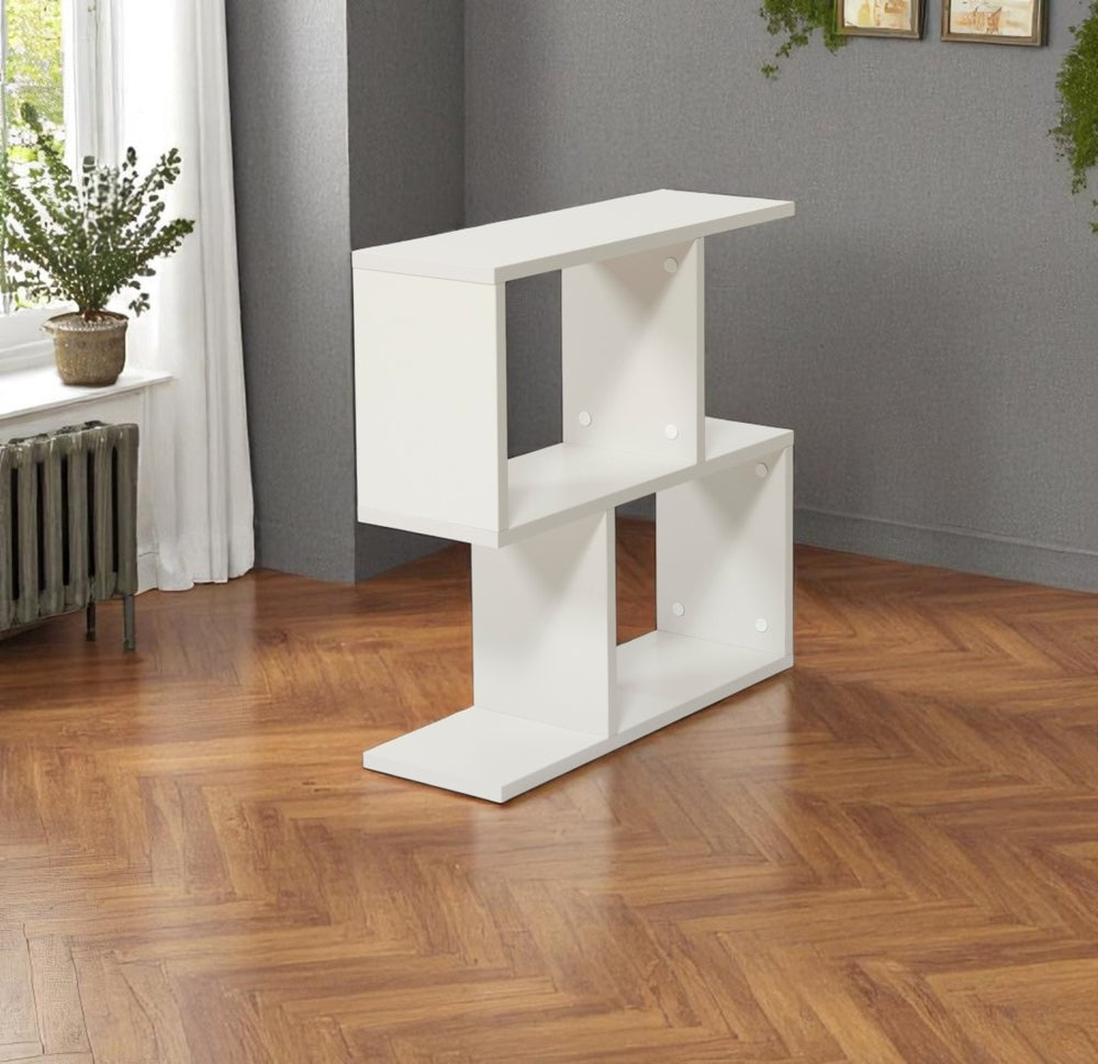 English Elm Furnishome Alfa Slim Four Shelf Chairside Table Narrow Mdf Unit for Living Room Grey B02949530