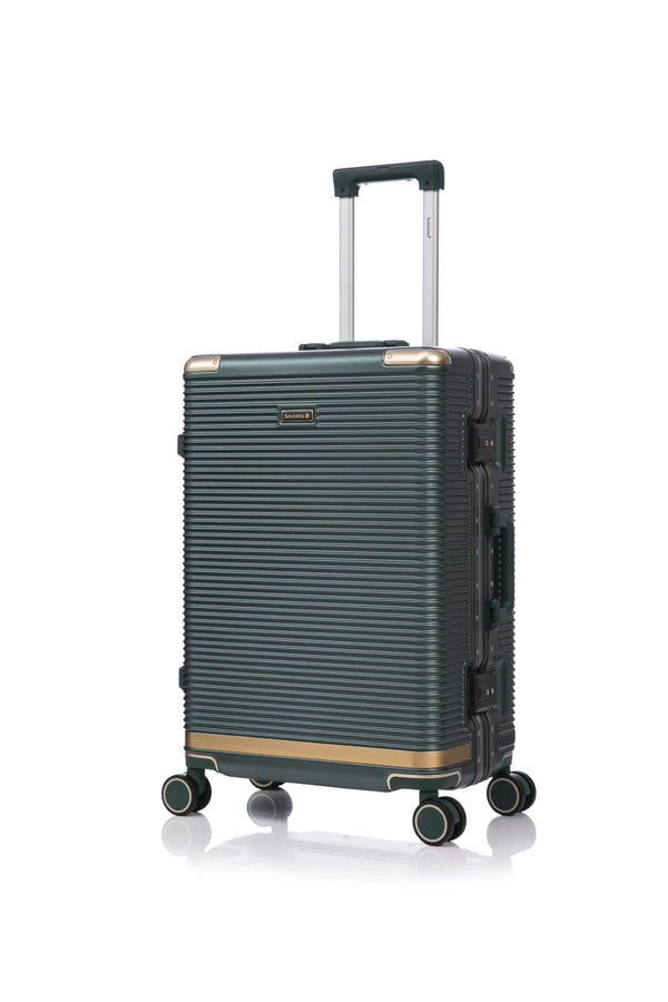 English Elm Luggage Set 3 Piece Polycarbonate Aluminum Frame Hard Shell Travel Suitcases with Lock Green T3292P361539