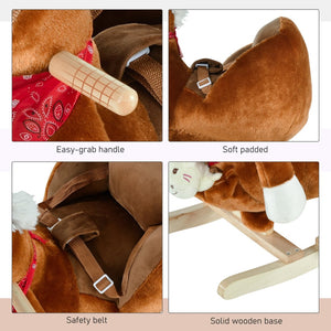 English Elm Qaba Giraffe Plush Toddler Rocking Ride on Toy with Sound and Safety Belt W2225P200532