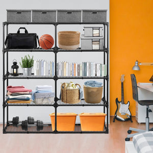 English Elm 5-shelf Wire Rack Set of Two with Zip Cover Dust Protection for Garage Storage W285P166905