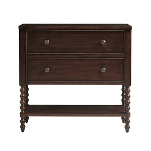 JLA Home Madison Park Signature - 2 Drawer Accent Chest in Dark Morocco Finish with Turned Legs, Smooth-Glide Drawers & Lower Shelf for Versatile Storage MPS130-0293