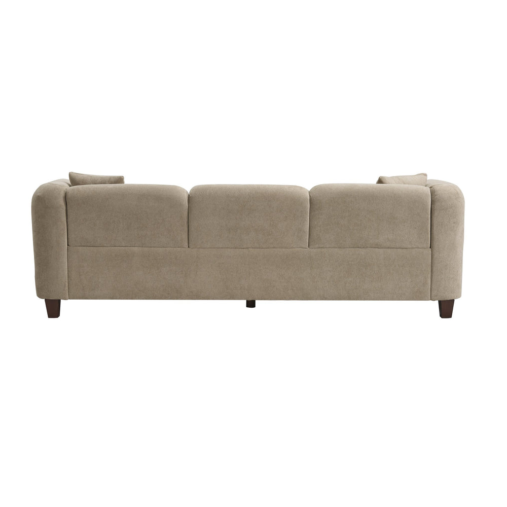 English Elm Christopher Knight Home® - Silo 87" 3-Seater Modern Velvet Sofa with Durable Pilling-Resistant Fabric, Foam-Spring Cushions Camel N773IS00036N