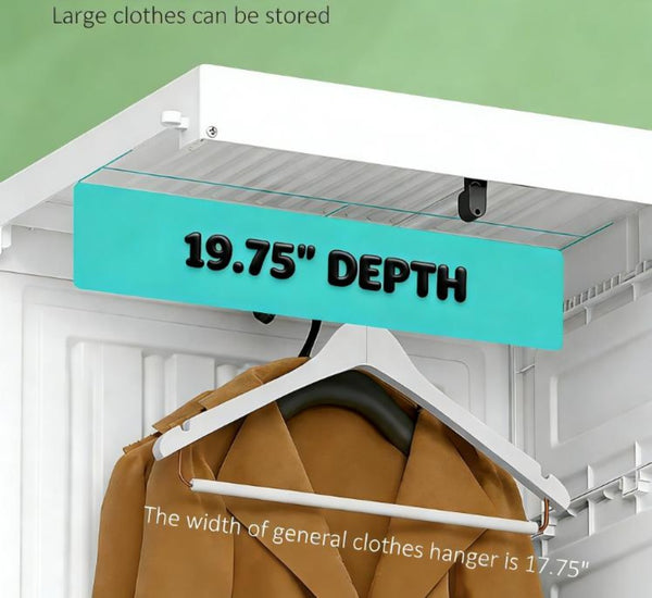 English Elm Entryway Freestanding Wardrobe with Magnetic Doors Rigid Pp Abs Portable Closet T3971P469868