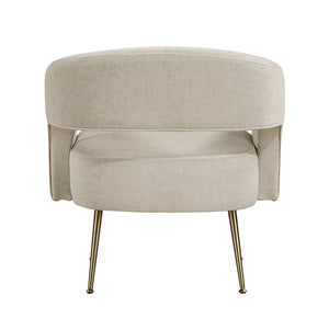 English Elm Modern Velvet Accent Chair Plush Foam Seat Gold Leg Base for Living Room Taupe B011P458636