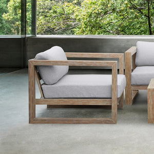 English Elm Paradise Solid Eucalyptus Patio Lounge Chair Uv Resistant Cushions Modern Outdoor B2736P464891