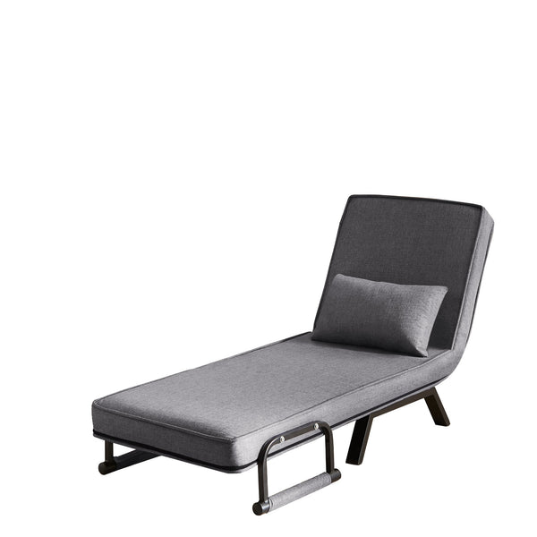 English Elm Folding Comfy Convertible Sleeper Sofa Bed — 5-in-1 Adjustable Futon Chair, Linen, Space-Saving Gray W1359P211938