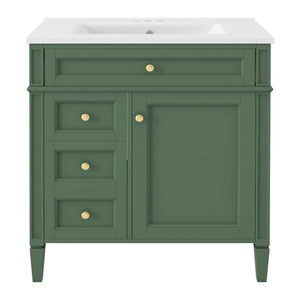 English Elm 30'' Modern Bathroom Vanity With Ceramic Sink, Ample Storage & Soft-Close Drawers For Elegance N710P206904F