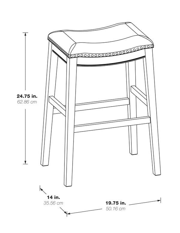 OSP Home Furnishings 24" Saddle Stool - Set of 2 Brown