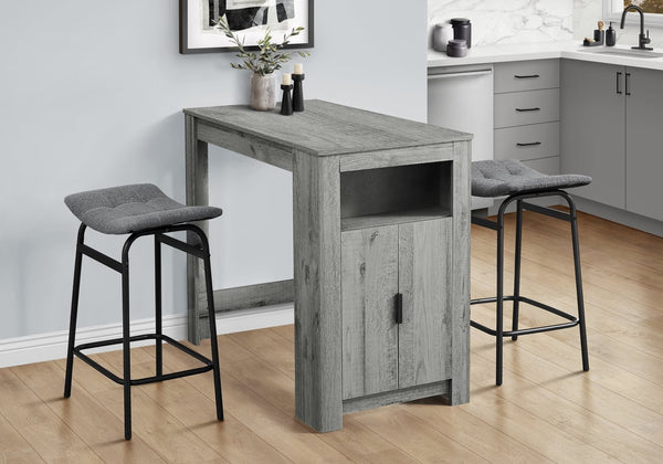 English Elm Barstool, Set Of 2 Modern Counter-Height Stools In Grey Fabric & Black Metal For Stylish Dining B2710P287023