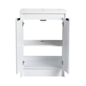 English Elm 24" Freestanding Bathroom Vanity With Premium Resin Sink - Modern Design & Ample Storage Solutions W999P312102
