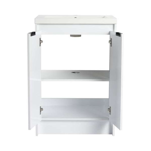 English Elm 36" Freestanding Bathroom Vanity With Resin Sink, Soft-Closing Doors & Ample Storage For Modern Spaces W999S00425