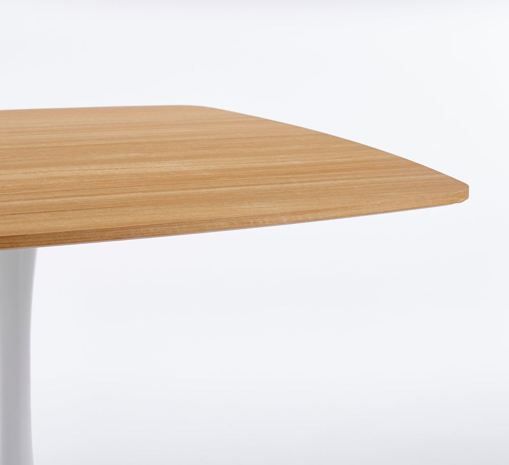 English Elm 42 42 Inch Square Dining Table Mid-Century Tulip Design for 4-6, Sturdy Metal Pedestal Base, Easy Assemble Oak W3766P370364