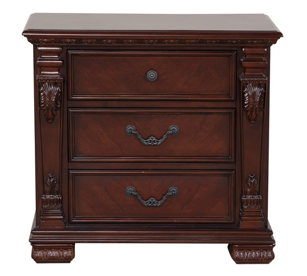 English Elm Lyndon Cherry 2-Drawer Night Stand with Felt-Lined Top Drawer, Smooth Ball-Bearing Slides, 30"H x 33"W x 17"D B078P301016