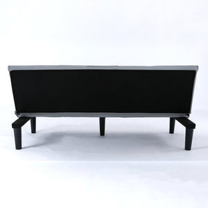 English Elm The 67-inch light gray PVC multifunctional sofa bed with cup holders, one-click fold, 500lb capacity W3371P354627