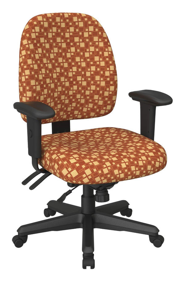 OSP Home Furnishings Ergonomics Chair Adjustable Lumbar Support Seat for Productive Home Office Comfort Marigold 43808-K111