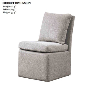 English Elm Light Gray Finish Contemporary Dining Chair Set of 2 with Removable Back Pillow, Casters, Cushioned Comfort for Modern Homes Cafés B2741P406963