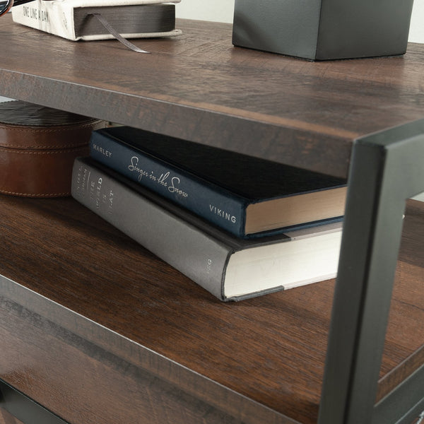 English Elm Side Table Brown Finish Night Stand with Drawer & Open Shelf, Compact Oak Accent, Durable Engineered Wood, Easy Assembly (24" H) B356P367900