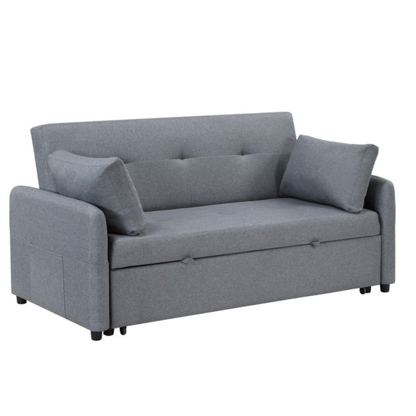 English Elm Ravenna Linen Sleeper Sofa with Built-in Charging Station Tufted Cushions Guest Bed B2749P413197