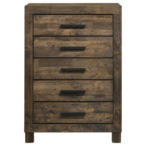 English Elm Bren Five Drawer Chest Rubberwood Grain Build Farmhouse Bedroom Storage B062P451984