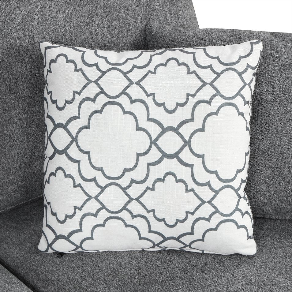 English Elm 109" U-shaped Sectional Sofa Pull-out Bed with Storage Chaise, USB Ports, Pocket Spring Comfort Grey N719S001550E