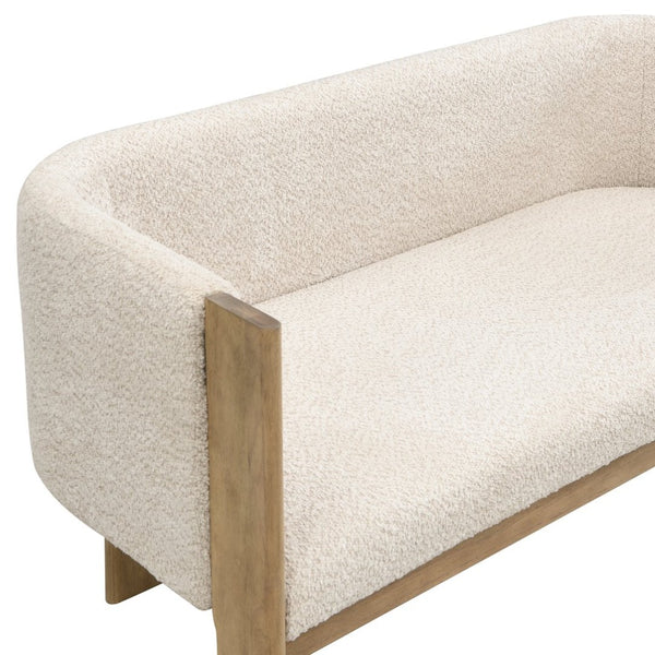 English Elm 48.5" Compact Track Arm Loveseat Rubberwood Frame Polyester Upholstery Studio Sofa Almond,Natural Ash N771P384798V