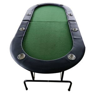 English Elm Ino Design Foldable 8 Player Poker Table with Cup Holders and Padded Vinyl Rails Green W2748P221627