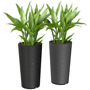English Elm Tall Stackable Polypropylene Outdoor Planters Set of 2 Tapered Patio Flower Pots T3971P454911