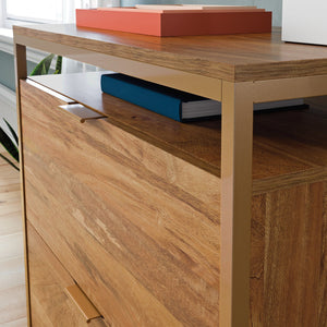 English Elm Lateral File - Elegant Brown Finish, Spacious Storage With Smooth-Access Drawers For Home Office B356P402782