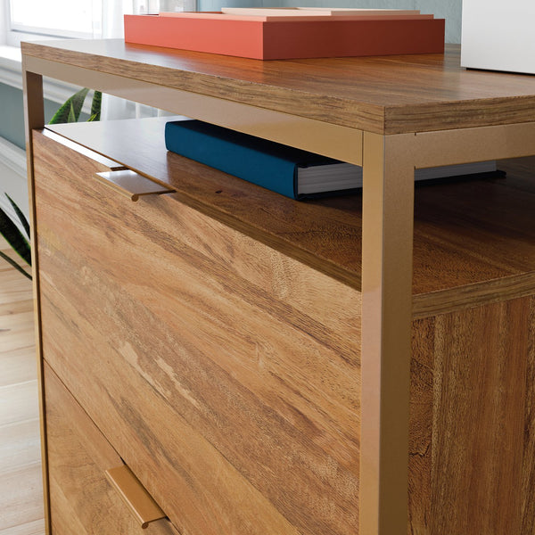 English Elm Lateral File - Elegant Brown Finish, Spacious Storage With Smooth-Access Drawers For Home Office B356P402782