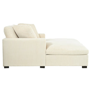 English Elm Mirod Oversized Chaise Lounge with Birch Legs Pillow Back Polyester Upholstered Seating N760P196662A