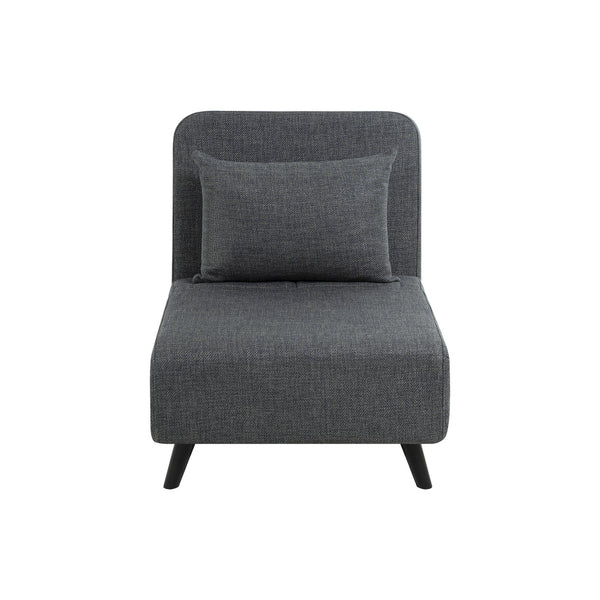 English Elm 3 Foldable Linen Chaise Lounge with Adjustable Backrest Footrest Detachable Pillow Convertible Sofa Bed for Small Spaces Grey 50.59 L x 27.76 W x 11.22 H W1716P280540