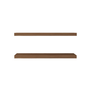 English Elm Ecco Floating Shelves Set of 2 — 31.5" Wall-Mounted Matte Particle Board Shelves with Hidden Brackets and Sturdy Support Dark Brown 32 L x 11 W x 4 H B070P242485