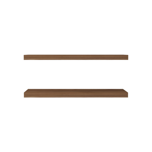 English Elm Ecco Floating Shelves Set of 2 — 31.5" Wall-Mounted Matte Particle Board Shelves with Hidden Brackets and Sturdy Support Dark Brown 32 L x 11 W x 4 H B070P242485