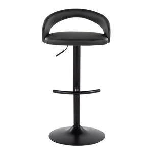English Elm Adjustable Swivel Barstools Tufted Faux Leather Industrial Set for Kitchen Islands B202S01981