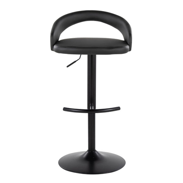 English Elm Adjustable Swivel Barstools Tufted Faux Leather Industrial Set for Kitchen Islands B202S01981