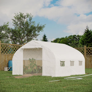 English Elm Outsunny Walk-in Tunnel Greenhouse Steel Frame Pe Cover Ventilated Garden Hot House W2225P217793