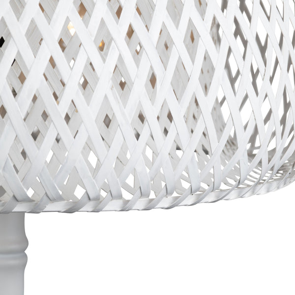 Crestview Collection 37.5"H Sleek Metal Buffet Lamp With Woven Rattan Shade For Stylish Home Décor And Illumination   Cvnam774b