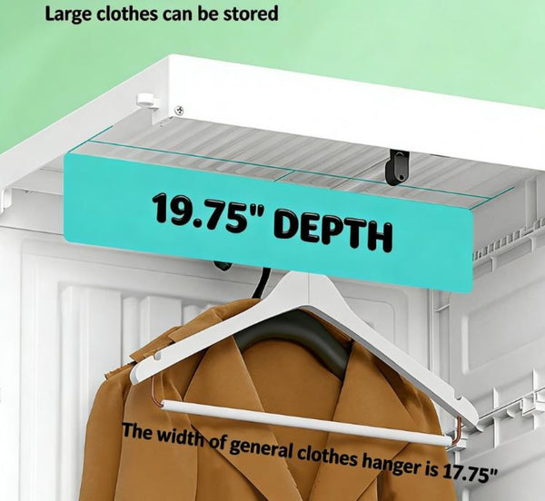 English Elm Entryway Portable Closet Organizer with Hanging Rod and Six Enclosed Cube Compartments T3971P469853