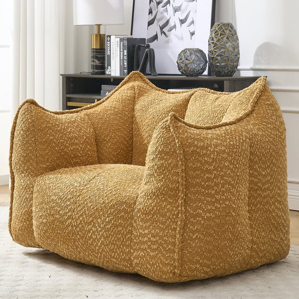 English Elm Sofa plush beanbag chair with superfiber cover and resilient foam filling for ultimate home comfort and relaxation Yellow W1996P252269