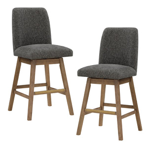 OSP Home Furnishings Finley 30" Swivel Barstool - Set of 2 Charcoal/Med Oak