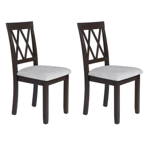 English Elm Dining Room Chairs Set of 2 Upholstered Accent Side Chairs with Padded Seat and Solid Wood Legs, Stylish Espresso N752P216388P