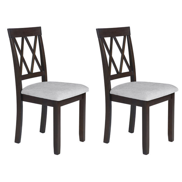 English Elm Dining Room Chairs Set of 2 Upholstered Accent Side Chairs with Padded Seat and Solid Wood Legs, Stylish Espresso N752P216388P