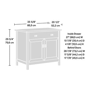 English Elm Library Base - Compact White Storage Solution With Adjustable Shelf For Home Or Office Organization B356P402682