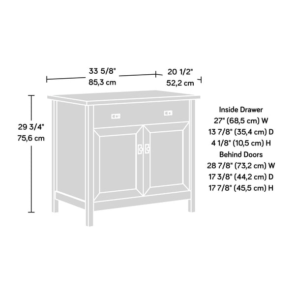 English Elm Library Base - Compact White Storage Solution With Adjustable Shelf For Home Or Office Organization B356P402682